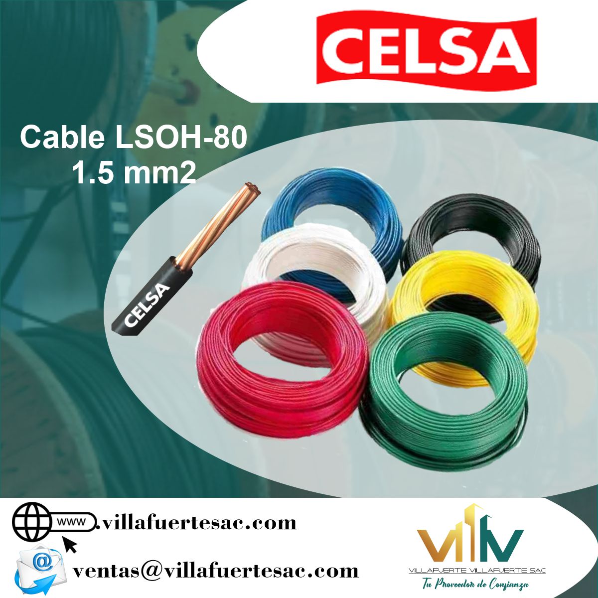Cable LSOH Celsa 1.5mm - Villafuerte Villafuerte S.A.C